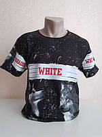 Подростковая футболка принт Волк WHITE для мальчика 12-18 лет 12 лет