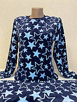 Подростковая махровая пижама для девушки голубые Звездочки на 15-16 лет