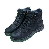 Мужские демисезонные ботинки из натурального нубука для мальчика Bistfor 76462/1 черные: 37, 41 р