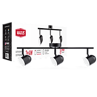 Спотовий світильник MAXUS MSL-01C 3x4 W 4100 K чорний 3-MSL-11241-CB