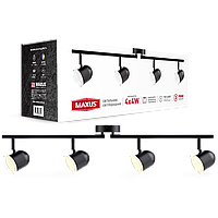 Спотовий світильник MAXUS MSL-01C 4x4 W 4100 K чорний 4-MSL-11641-CB