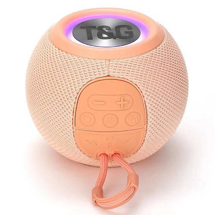 Bluetooth-колонка TG337 з rgb підсвічуванням, speakerphone, радіо, pink, фото 1