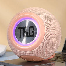 Bluetooth-колонка TG337 з rgb підсвічуванням, speakerphone, радіо, pink, фото 3