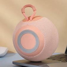 Bluetooth-колонка TG337 з rgb підсвічуванням, speakerphone, радіо, pink, фото 4