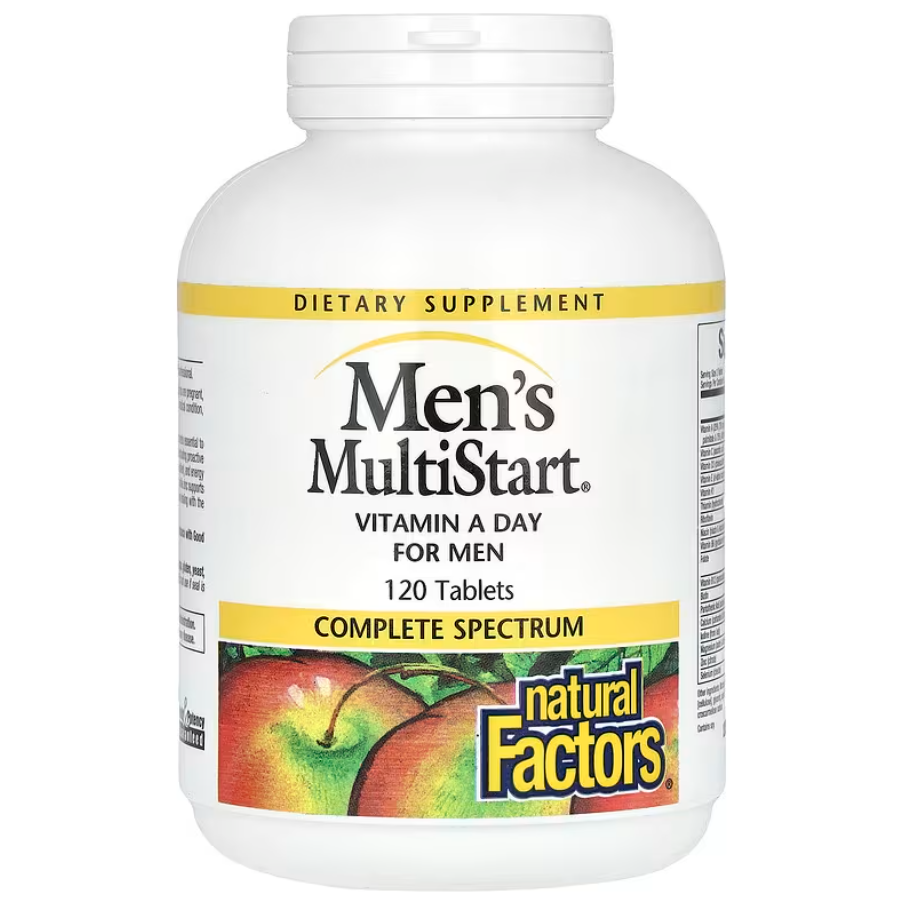 Вітаміни Men's MultiStart Vitamin A Day for Men Natural Factors 120 таблеток, фото 1