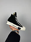 Жіночі кеди Converse DRKSTAR X Rick Owens високі чорно-білі текстиль Кросівки Конверс, фото 5