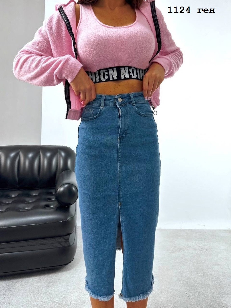 Спідниця жіноча з розрізом 1124 ген, фото 1