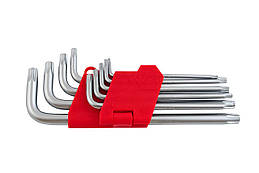 Набір Torx ключів Intertool 9 шт. з отвором подовжені