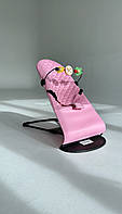 Дитячий шезлогн ( крісло-качалка) рожевий + БЕЗ ДУГИ З ІГРАШКАМИ!