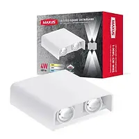 Світильник світлодіодний накладний MAXUS MWL 4W 3CCT IP65 WH Square 3000K-4200K-6500K 1-MWL-4W-WHS