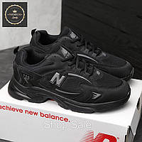 New balance 725 black мужские кроссовки, черные нью беленс кроссовки на весну 43