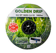 Крапельна стрічка 8 mil крок 15 см бухта 1000 метрів емітерна GOLDEN DRIP, фото 3