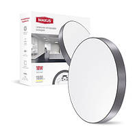 Світильник світлодіодний накладний 1-MSP-1841-SLG MAXUS SP Ceiling 18W 4100K Circle Slim Gray