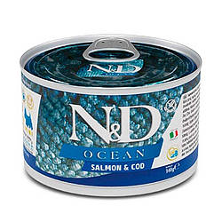 Farmina N&D Ocean Salmon & Cod Adult Mini - з лососем та тріскою для дорослих собак мілких порід 140 гр