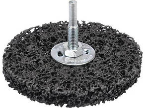 Щітка зачисна дискова YATO : Ø=100 мм, зі шпинделем Ø=6 мм. з нетканого волокна,  до дрилі