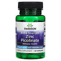 Цинк пиколинат 50 мг Swanson Zinc Picolinate для поддержки иммунитета 60 капсул