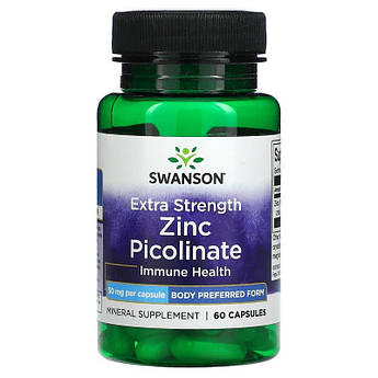 Цинк піколінат 50 мг Swanson Zinc Picolinate для підтримки імунітету 60 капсул