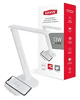 Лампа настольная MAXUS DL 13W 4100K WH Wireless charger 1-MDL-13W-WHQi