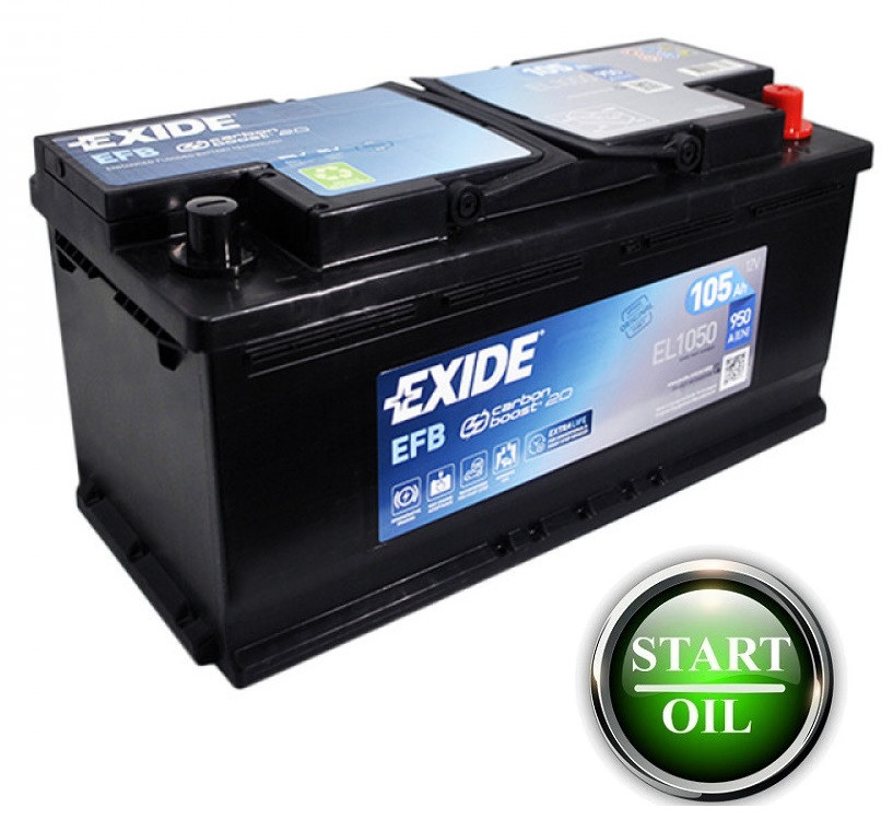 Акумулятор EXIDE EFB 105Аh 950A R+ Start/Stop EL1050