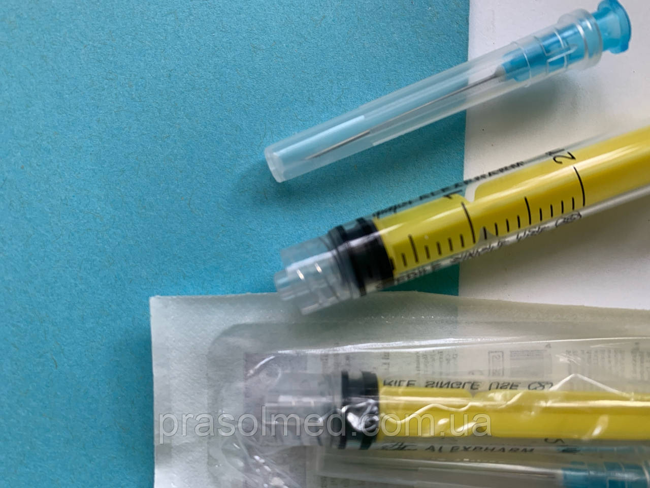 Шприц 2 мл трикомпонентний "ALEXPHARM" ЛУЄР ЛОК, голка 23G (0,6х30 мм), фото 1