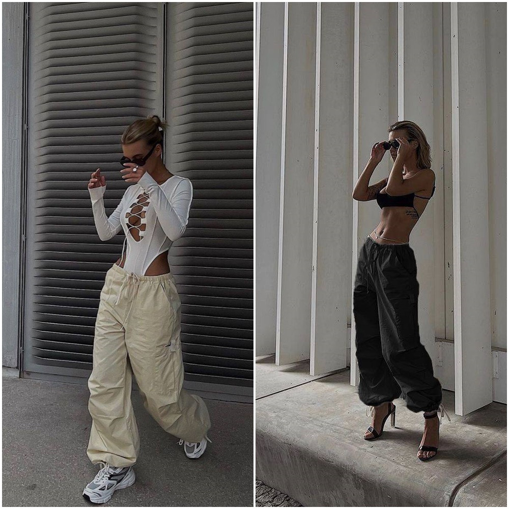 Жіночі спортивні штани з високою посадкою з плащової тканини розміри норма