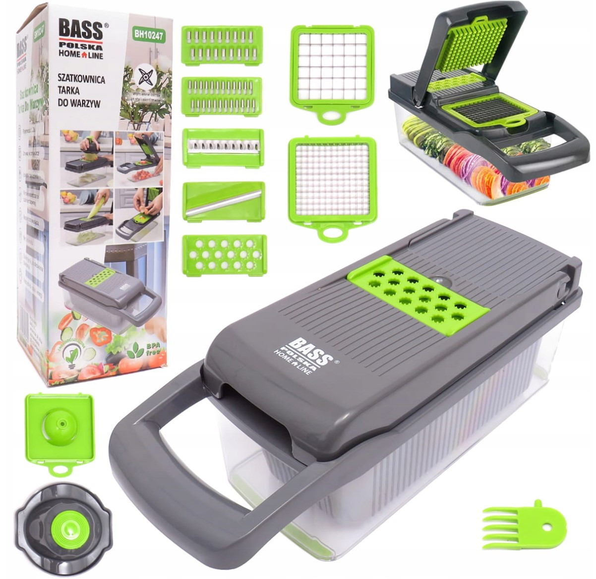Овочерізка , слайсер для овочів та фруктів, подрібнювач овочів Bass Polska BH 10247, фото 1