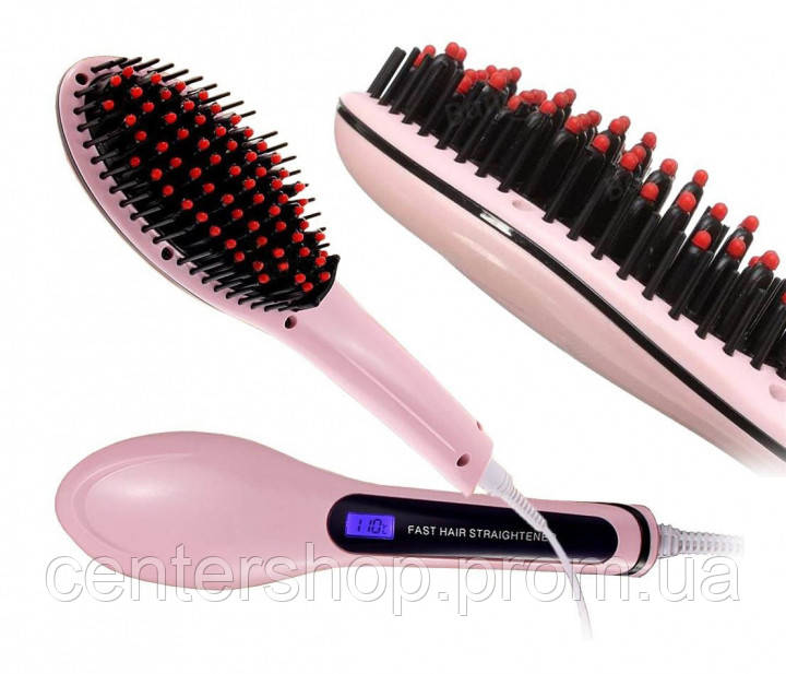 Расческа выпрямитель Fast Hair Straightener. Цвет: розовый ТОП - фото 2 - id-p2118055478