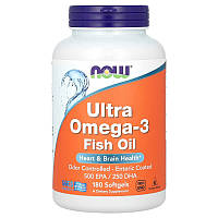 Ультра Омега 3 500 ЭПК / 250 ДГК Now Foods Ultra Omega-3 180 мягких таблеток