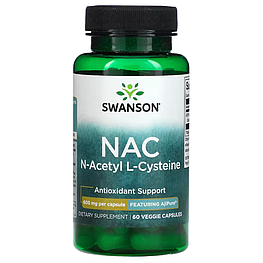 NAC N-Acetyl L-Cysteine 600 мг Swanson 60 капсул