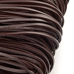 Шнур шкіряний Плоский 3х2 мм 1 м Коричневий