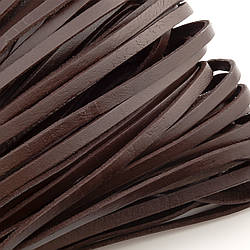Шнур шкіряний Плоский 5х2 мм 1 м Коричневий