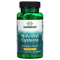 N-Acetyl Cysteine Antioxidant Support 600 мг Swanson 100 капсул