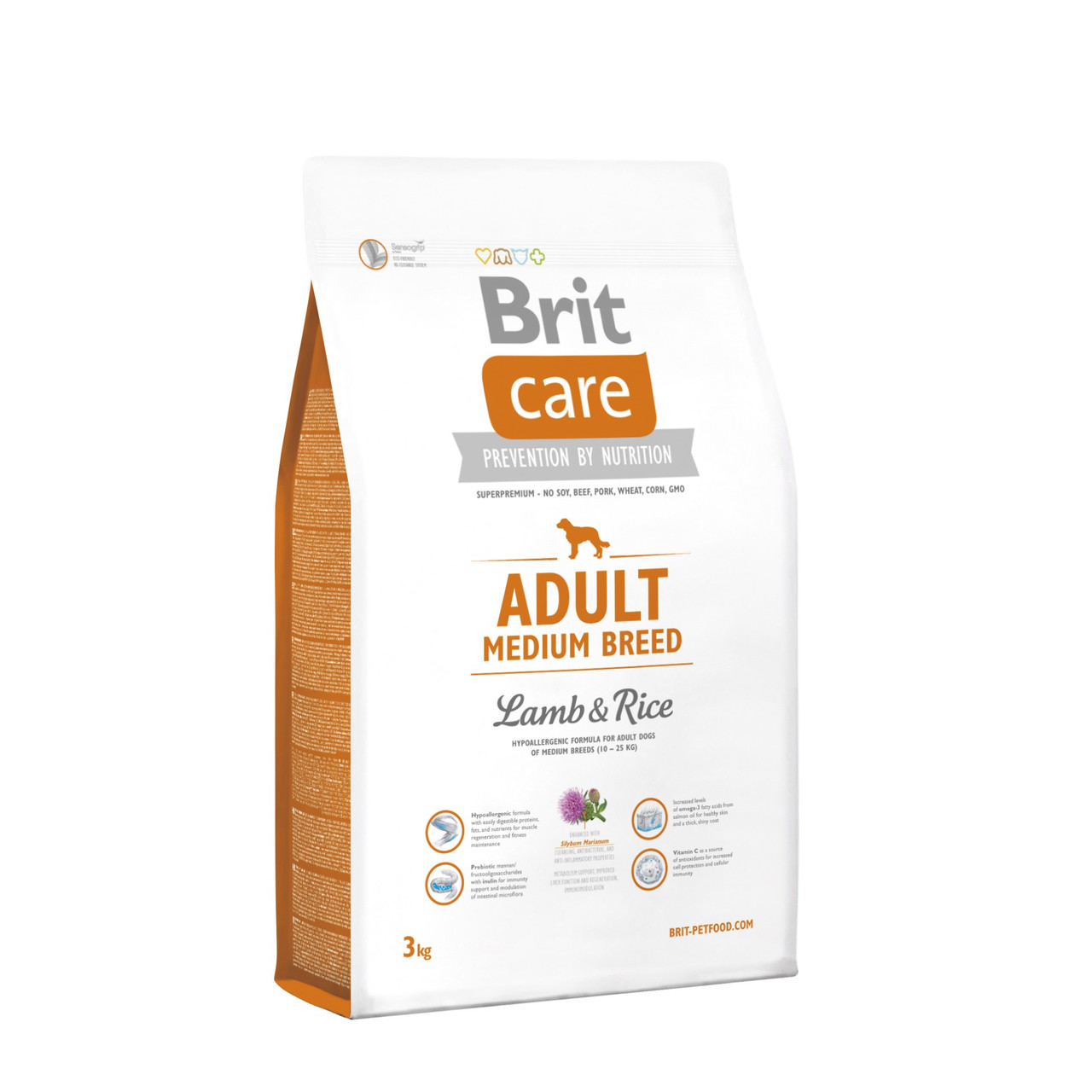 Сухий корм для дорослих собак середніх порід Brit Care Adult Medium Breed Lamb & Rice 3 кг