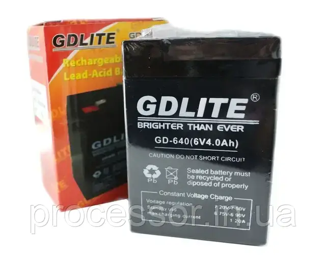 Сучасна компактна акумуляторна батарея для різної потужної техніки BATTERY GD-640 6V 4A для ДБЖ