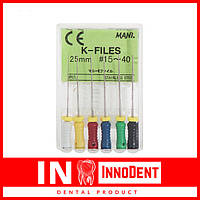 K-File Mani № 06, длина 25 мм, 6 шт. / Эндодонтические инструменты (к-файлы мани, мані)