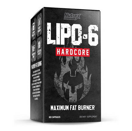 Жироспалювач Nutrex Lipo-6 Hardcore 60 caps, фото 1