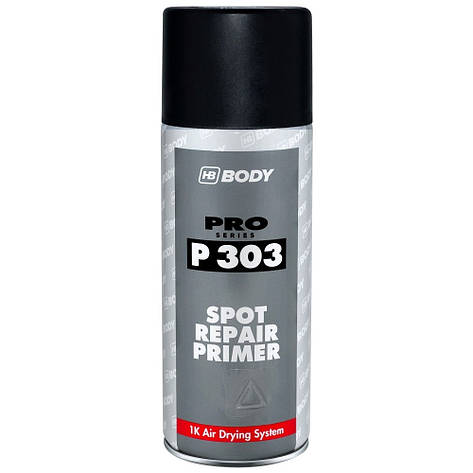 Акриловий ґрунт-наповнювач спрей чорний Body P303 Spot Repair Primer Spray Black 400мл, фото 2