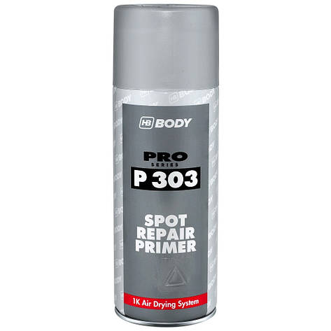 Акриловий ґрунт-наповнювач спрей сірий Body P303 Spot Repair Primer Spray Grey 400мл, фото 2