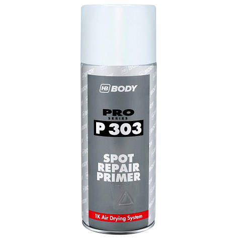 Акриловий ґрунт-наповнювач спрей білий Body P303 Spot Repair Primer Spray White 400мл, фото 2