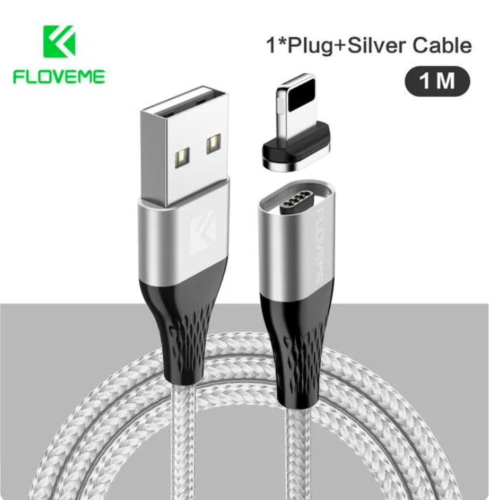 Магнітний кабель FLOVEME MicroUsb Magnetic Cable 1 m Gray, фото 1