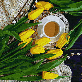 Картина за номерами "Весняний сніданок" 40*40см, в термопакеті, ТМ Ідейка, Україна