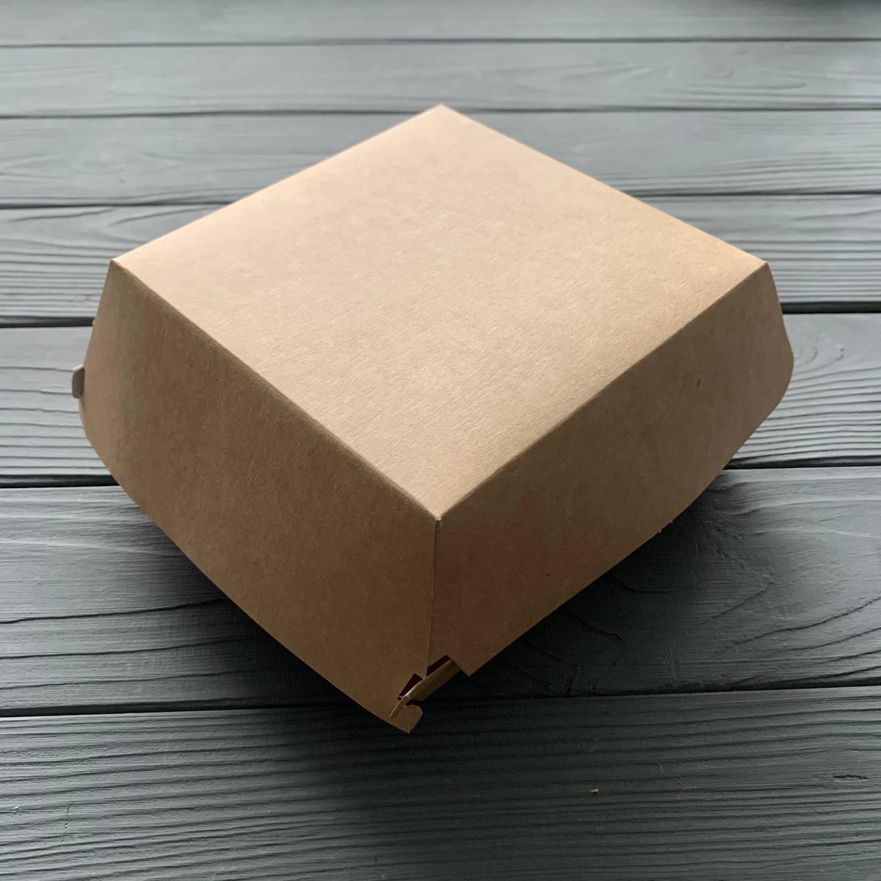 PL-Burger K-3 Упаковка для бургера крафт Велика 130*130*80 (50шт/уп), фото 1