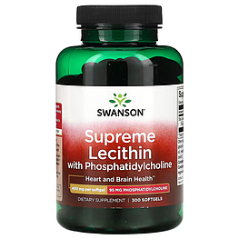 Supreme Lecithin with Phosphatidylcholine 400 мг Swanson 300 капсул