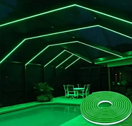 Стрічка силіконова LED NEON 5M Green Світлодіодна смуга зелена 12V-220V, фото 4