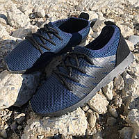 Кросівки літо чоловіча сітка 40 розмір | Текстильні кросівки | Модель 41373. Колір: синій ТОП