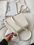 Жіноча сумка 6117 крос-боді біла, фото 10