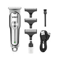 Триммер для бритья бороды, Машинка для стрижки волос аккумуляторная VGR V-071 триммер для бороды и усов,