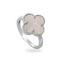 Срібне кільце-клейвер із перламутром