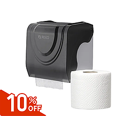 Диспенсер для туалетного паперу в стандартних рулонах Rixo Bello P247TB чорний пластиковий міцний