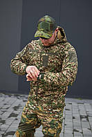 Куртка пиксель мужская с липучками softshell Куртка софтшел камуфляж военная тактическая с шевронами всу